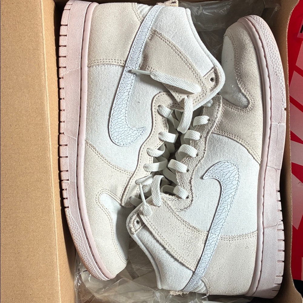 Nike Kids Cream and White High-Top Sneakers
